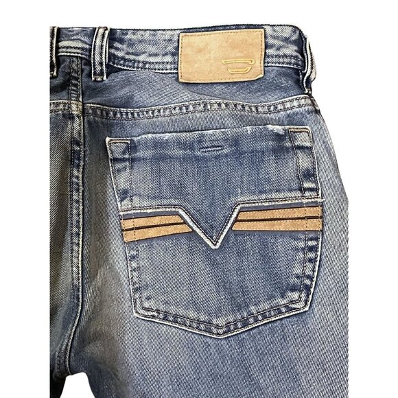 Y2K Diesel Mens Zatiny Selvedge Jeans 30x32 Fits 32x30 Boot Cut 8AT Wash italy - Picture 9 of 16